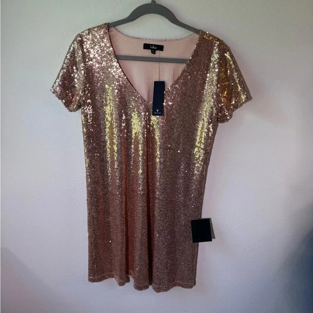 Lulu’s Champagne Shift Dress